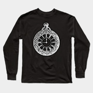 White Vintage Pocket Watch Long Sleeve T-Shirt